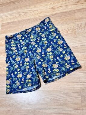 PINK | Floral Navy High-Waist Women’s Biker Shorts